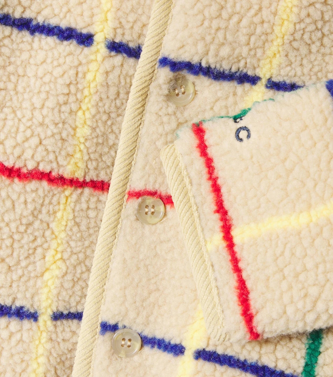 Bobo Choses - Baby checked teddy fleece jacket