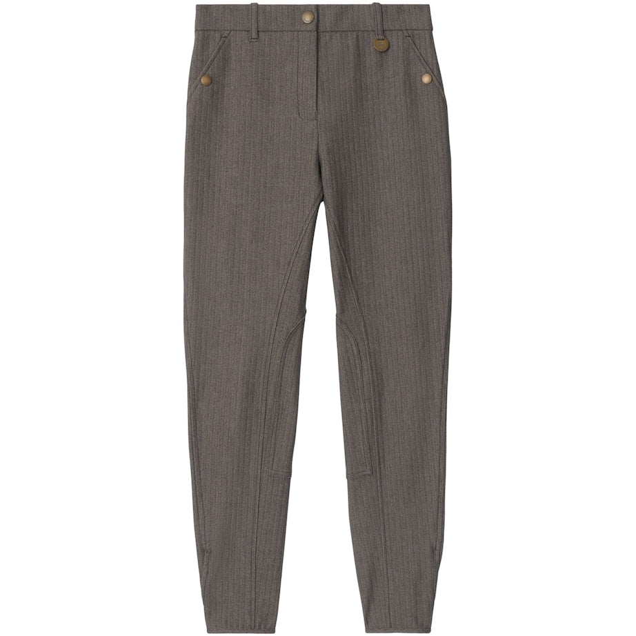 Burberry Brown Stretch Cotton Herringbone Jodhpurs