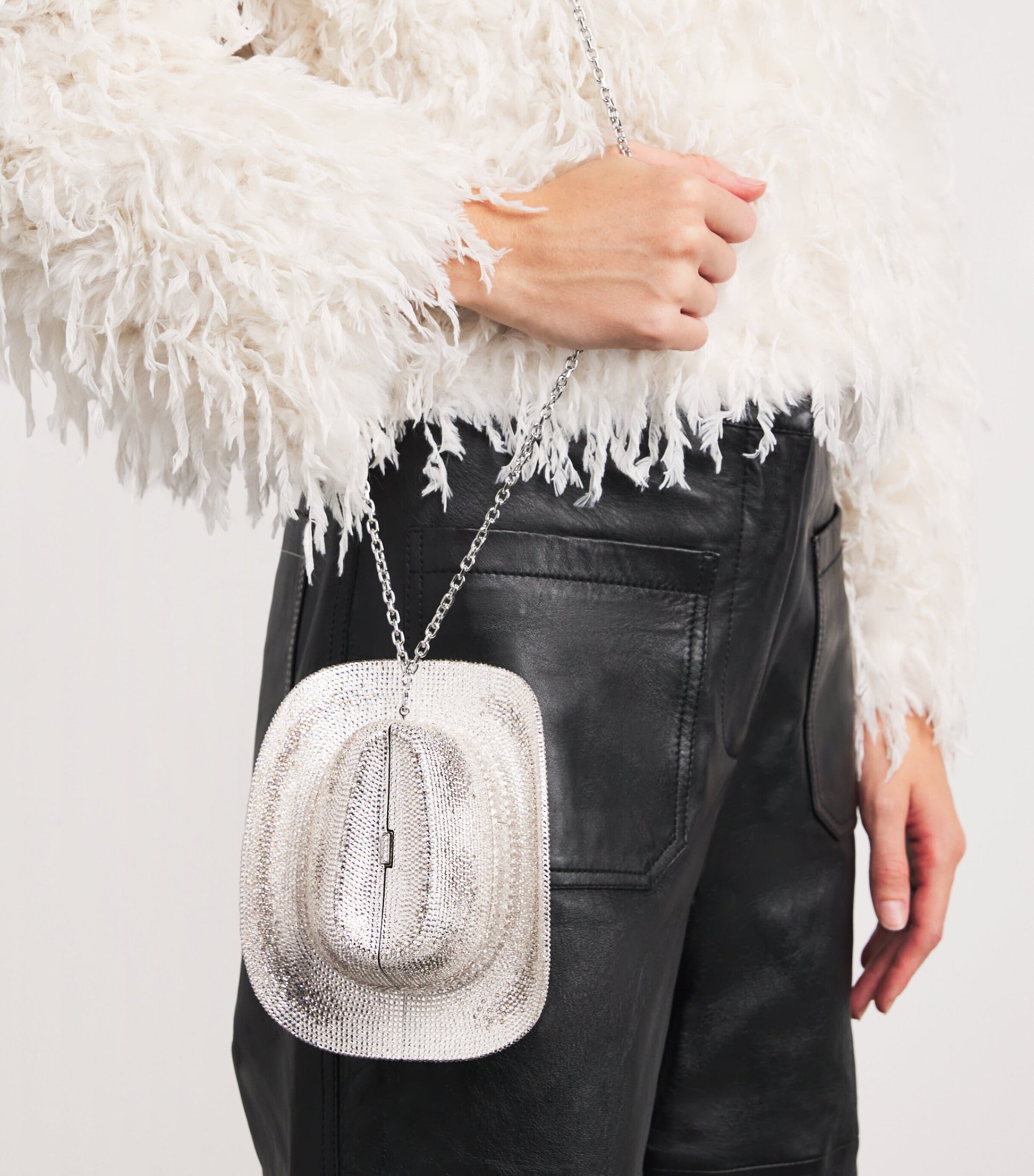 Judith Leiber Crystal Cowboy Hat Jane Clutch Bag