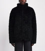 Black Faux Fur Zip-Up Jacket