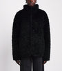 Skims Black Faux Fur Zip-Up Jacket