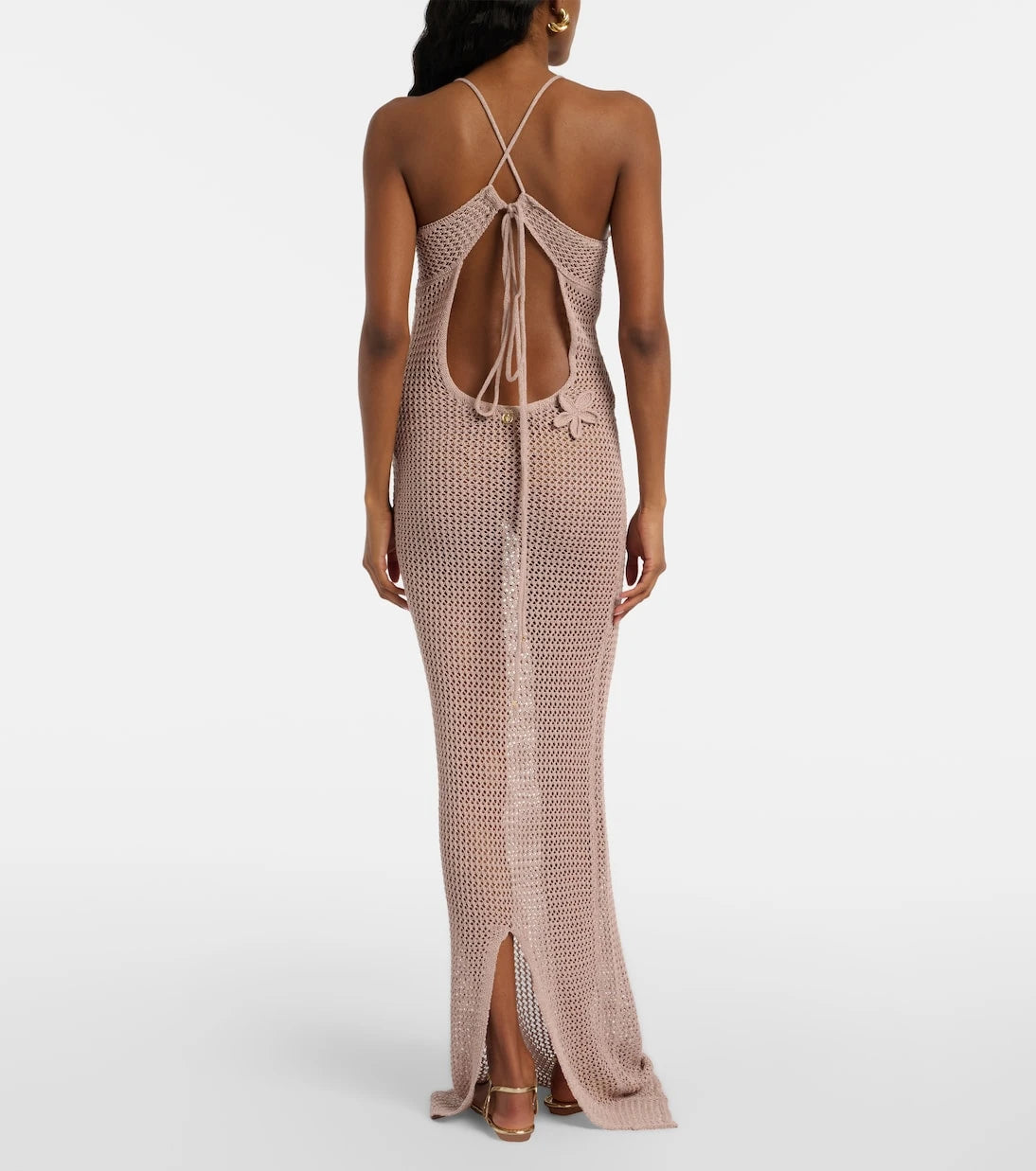 Bananhot - Hilsa open-knit lamé maxi dress