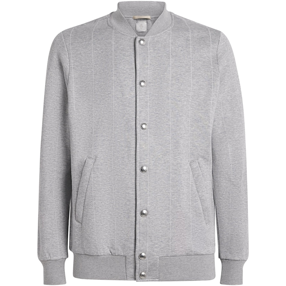 Eleventy Cotton-Blend Stripe Bomber Jacket