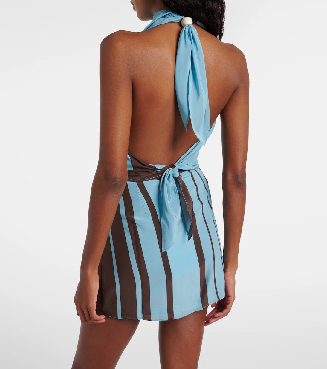 SIR - Rioja draped striped silk crêpe top