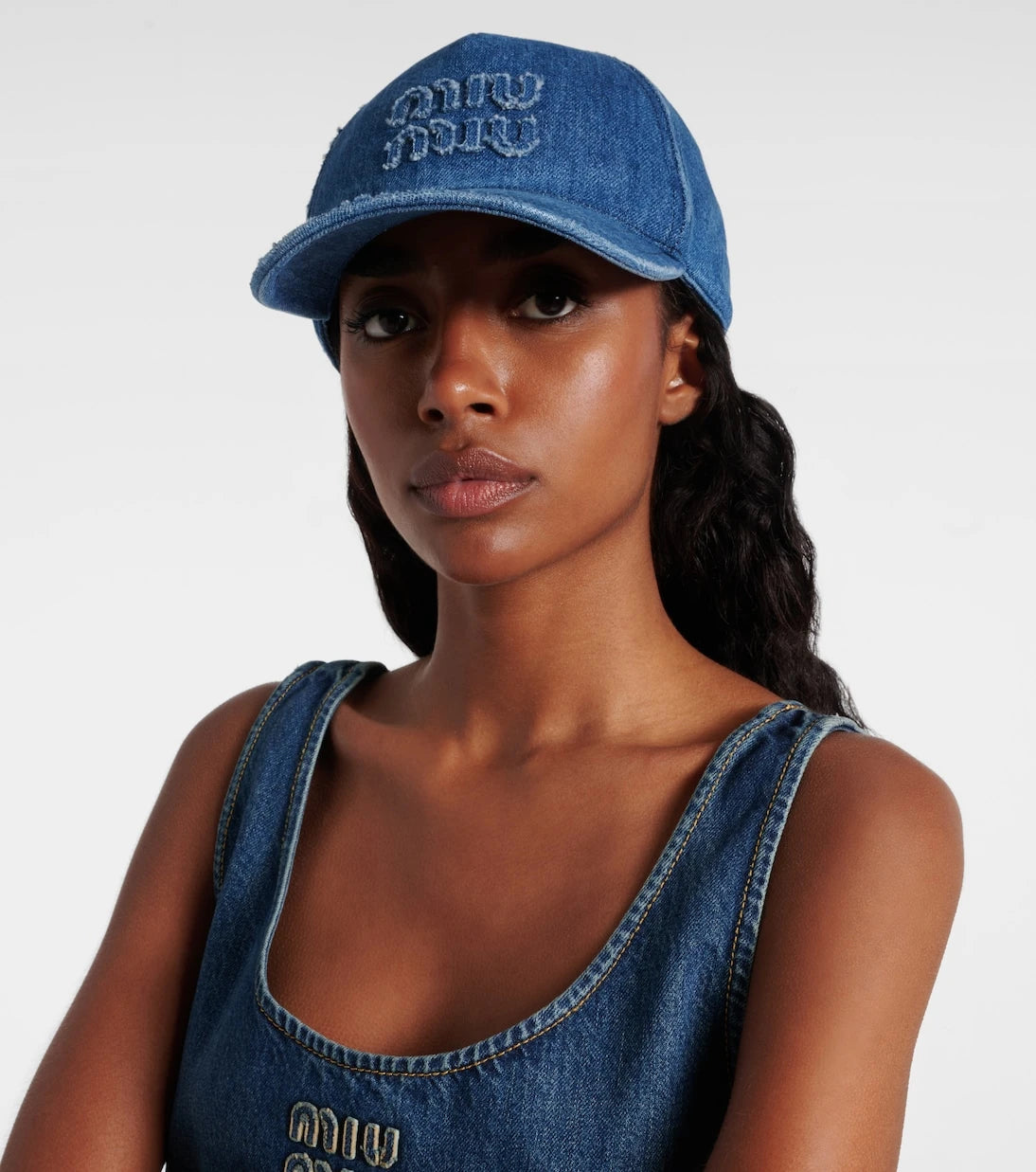 Miu Miu - Logo denim baseball cap