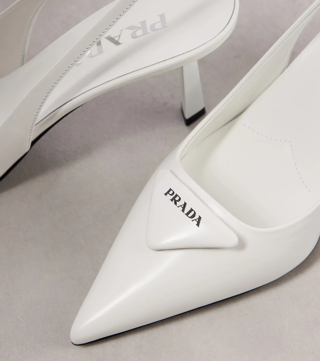 Prada - Deri arkası açık topuklu ayakkabı