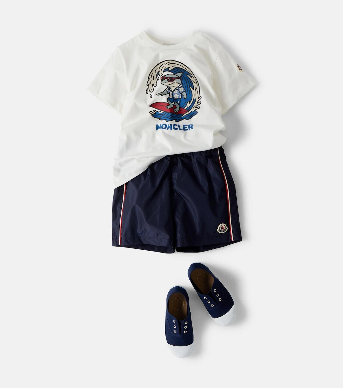 Moncler Enfant - شورت سباحة بشعار الماركة