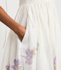 Linen Floral Maxi Dress BOTANICAL VOLT WHITE