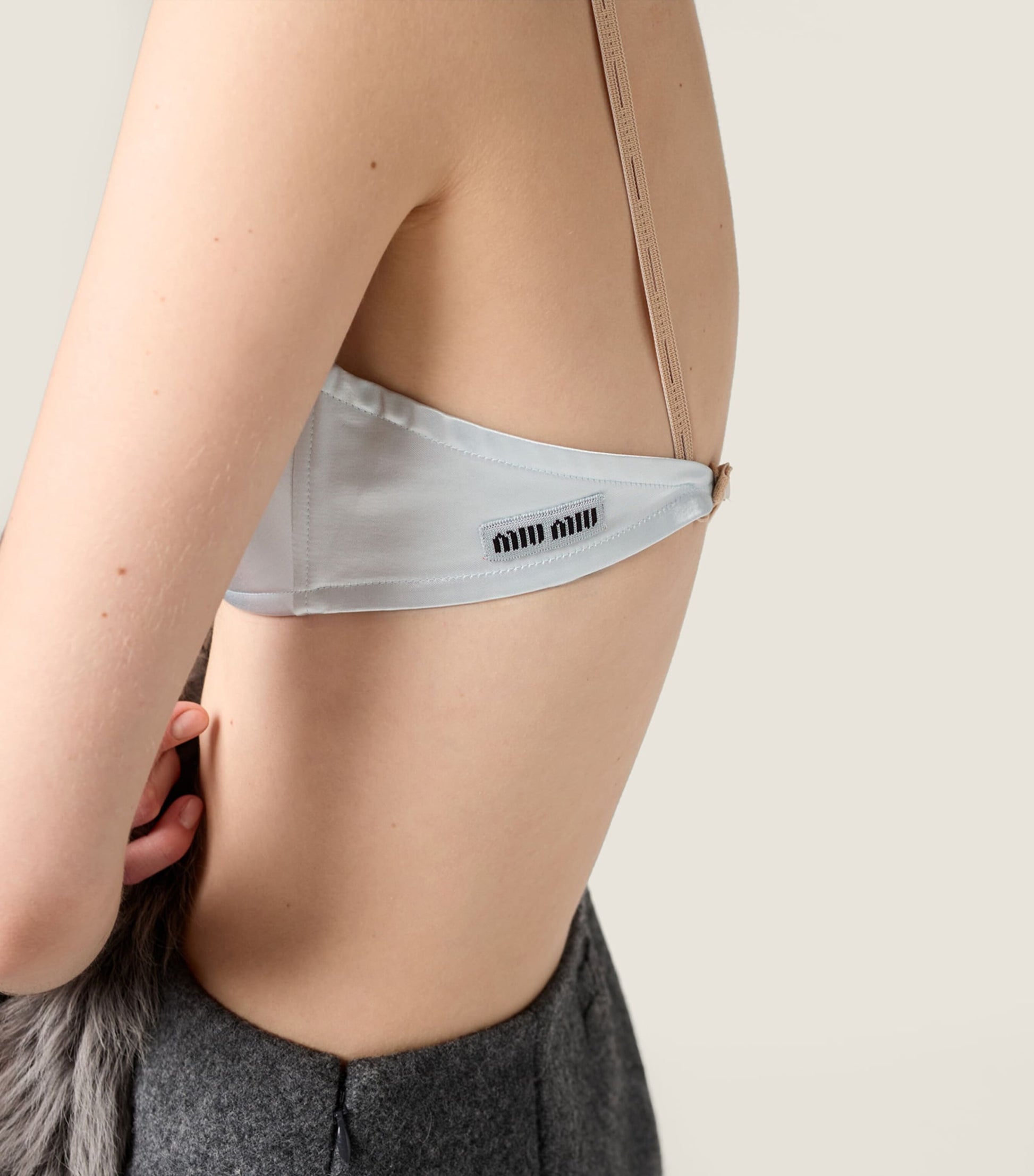 Miu Miu Turquoise Satin Bra