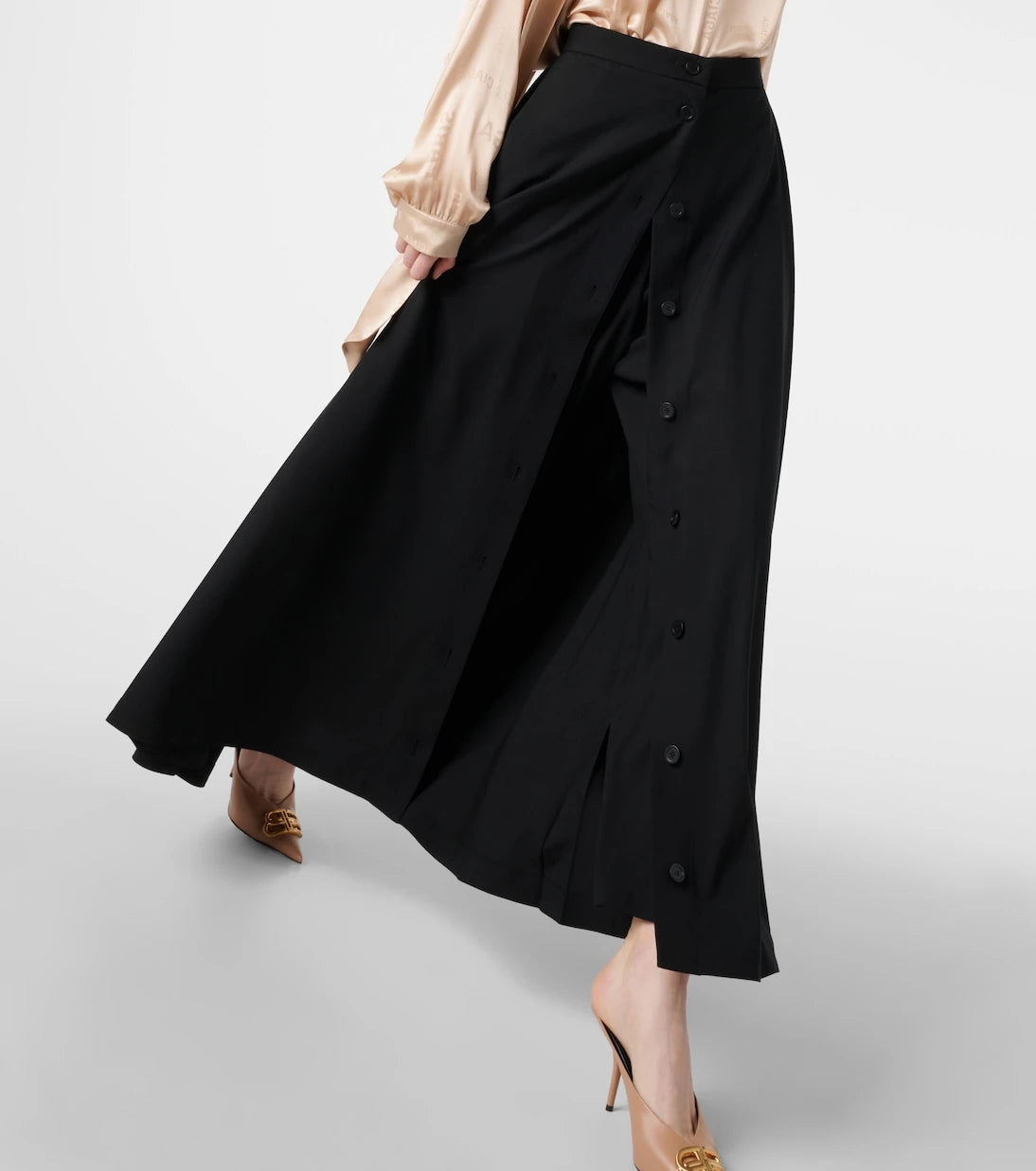Balenciaga - Wool maxi skirt