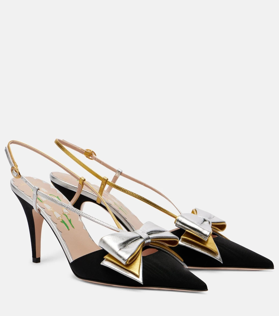 Valentino Garavani - Bowow 85 moiré slingback pumps