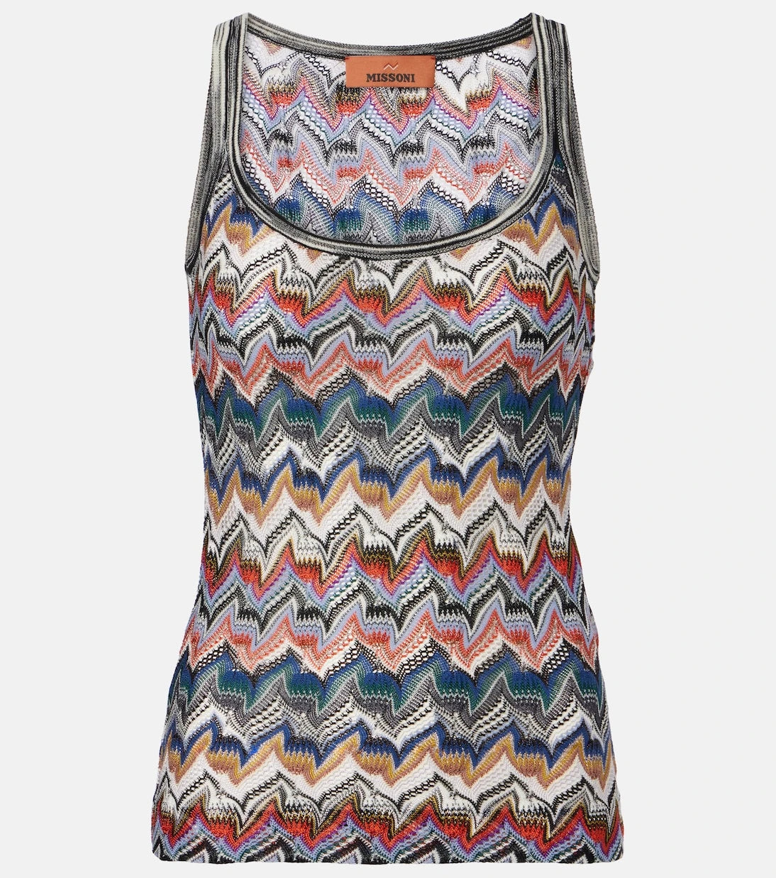 Missoni - بلوزة بدون أكمام بنمط متعرج من قماش لاميه