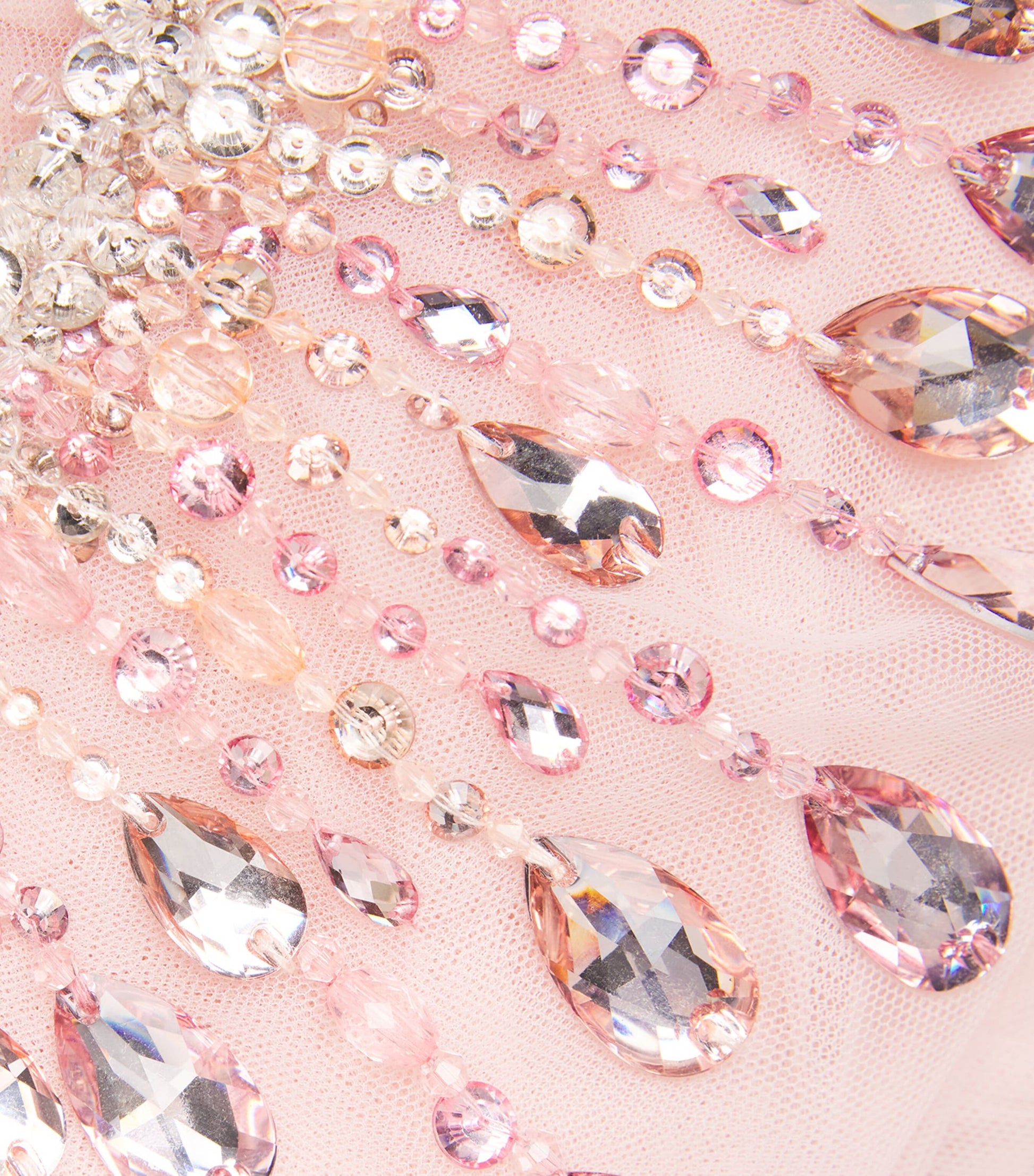 Pamella Roland Pink Tulle Embellished Cape-Detail Gown