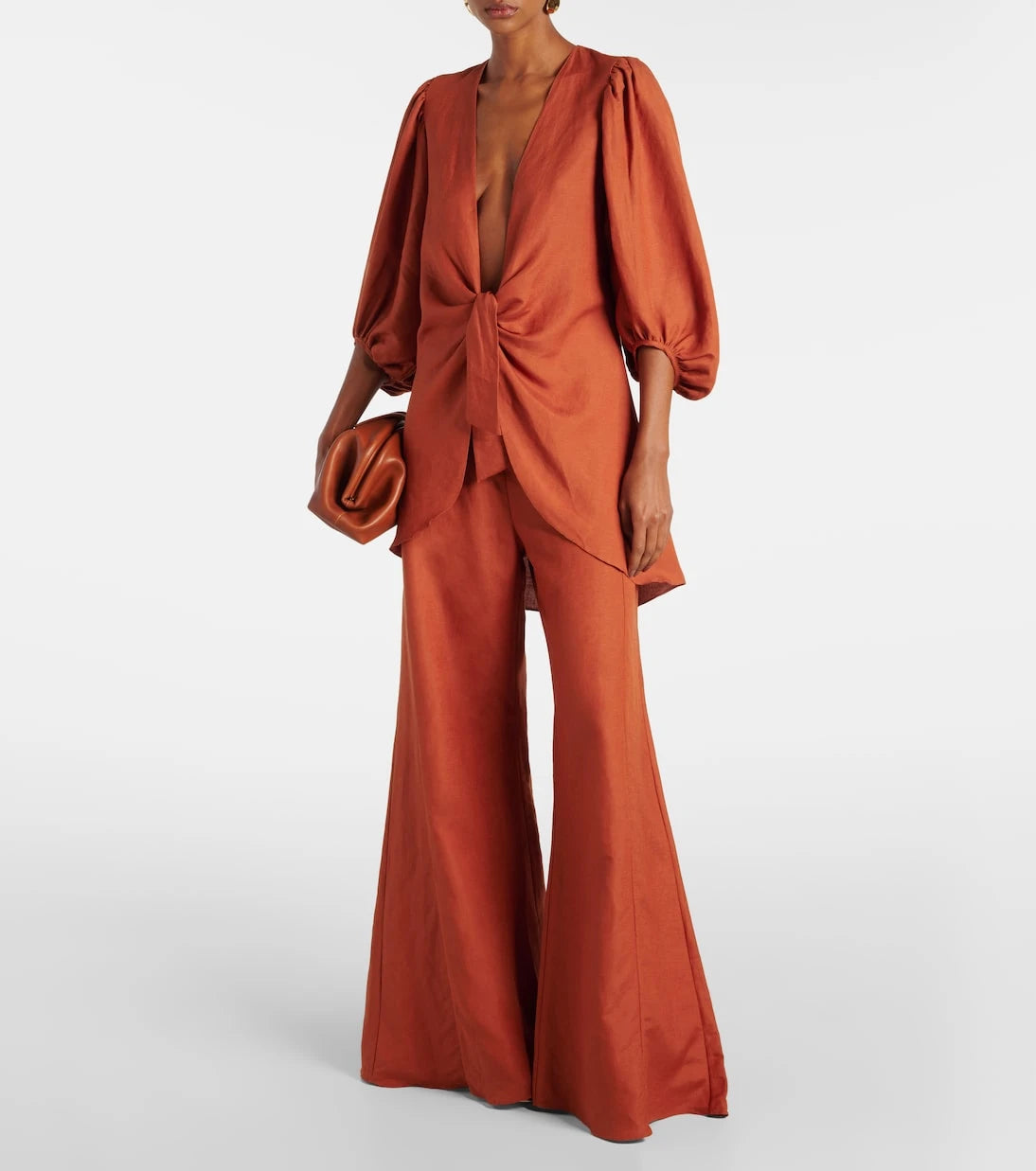 Adriana Degreas - Solid linen-blend shirt