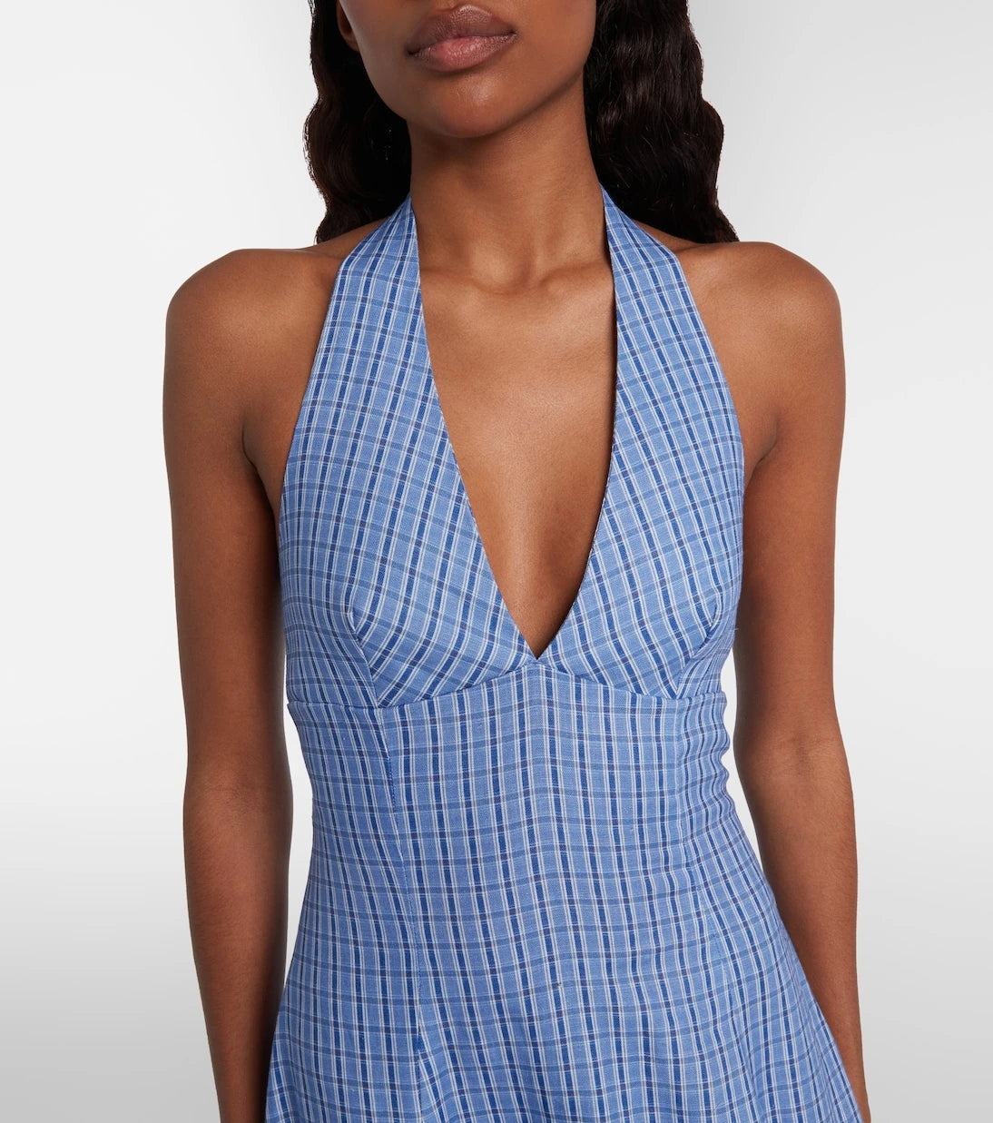 Faithfull - Marais checked linen midi dress