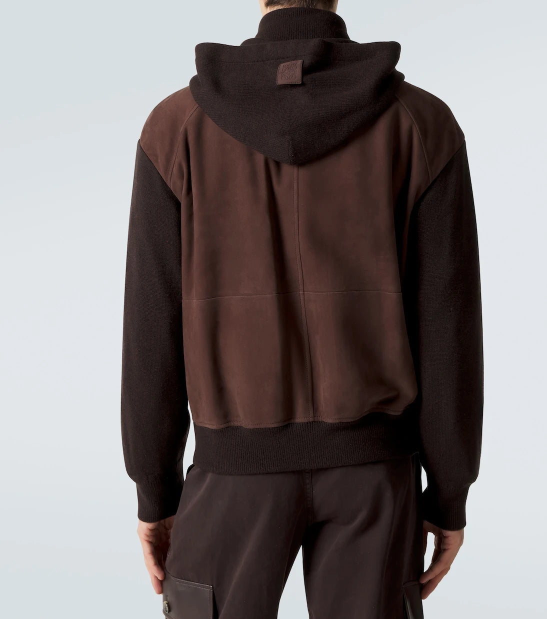 Loewe - Paneled suede zip-up hoodie