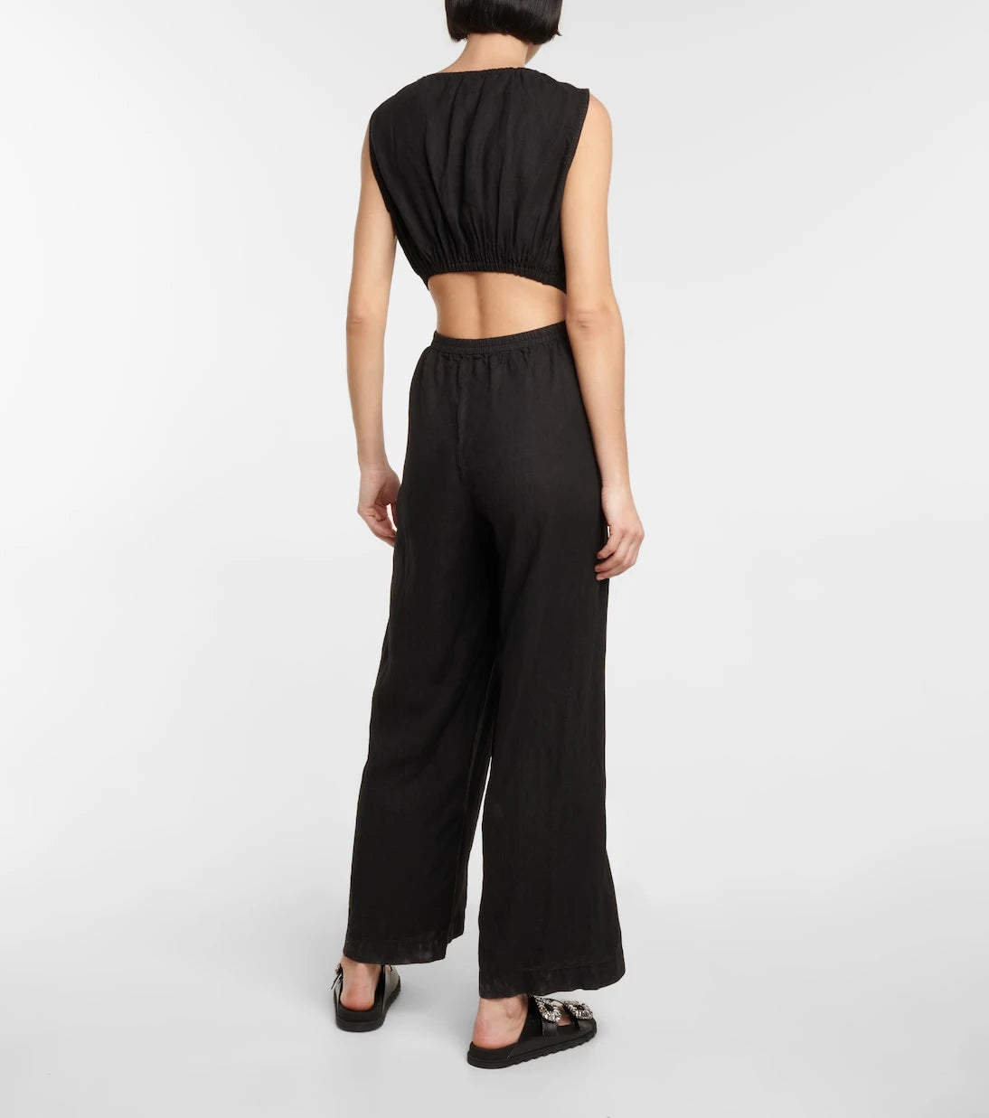 Velvet - Vivi cutout linen jumpsuit
