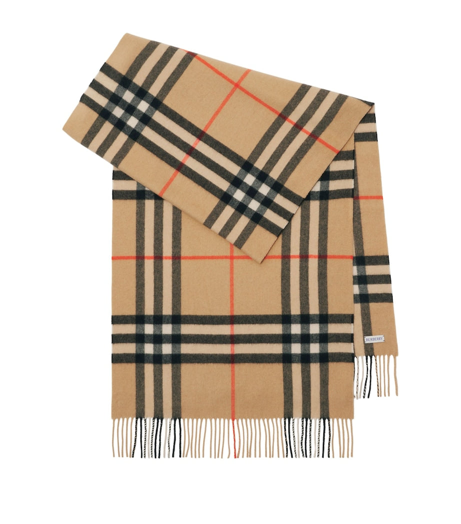 Burberry Wide Cashmere Check Scarf