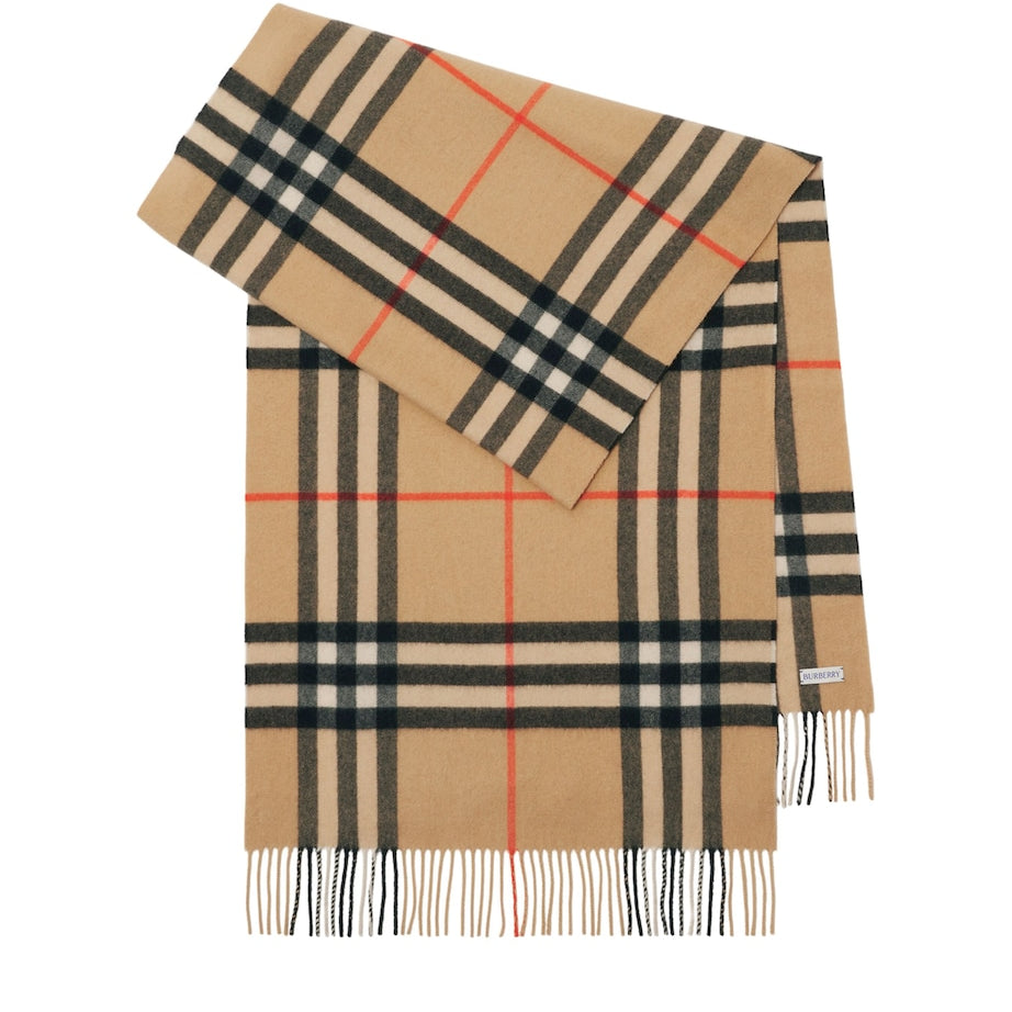Burberry Wide Cashmere Check Scarf