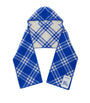 Blue Wool Check Hooded Scarf