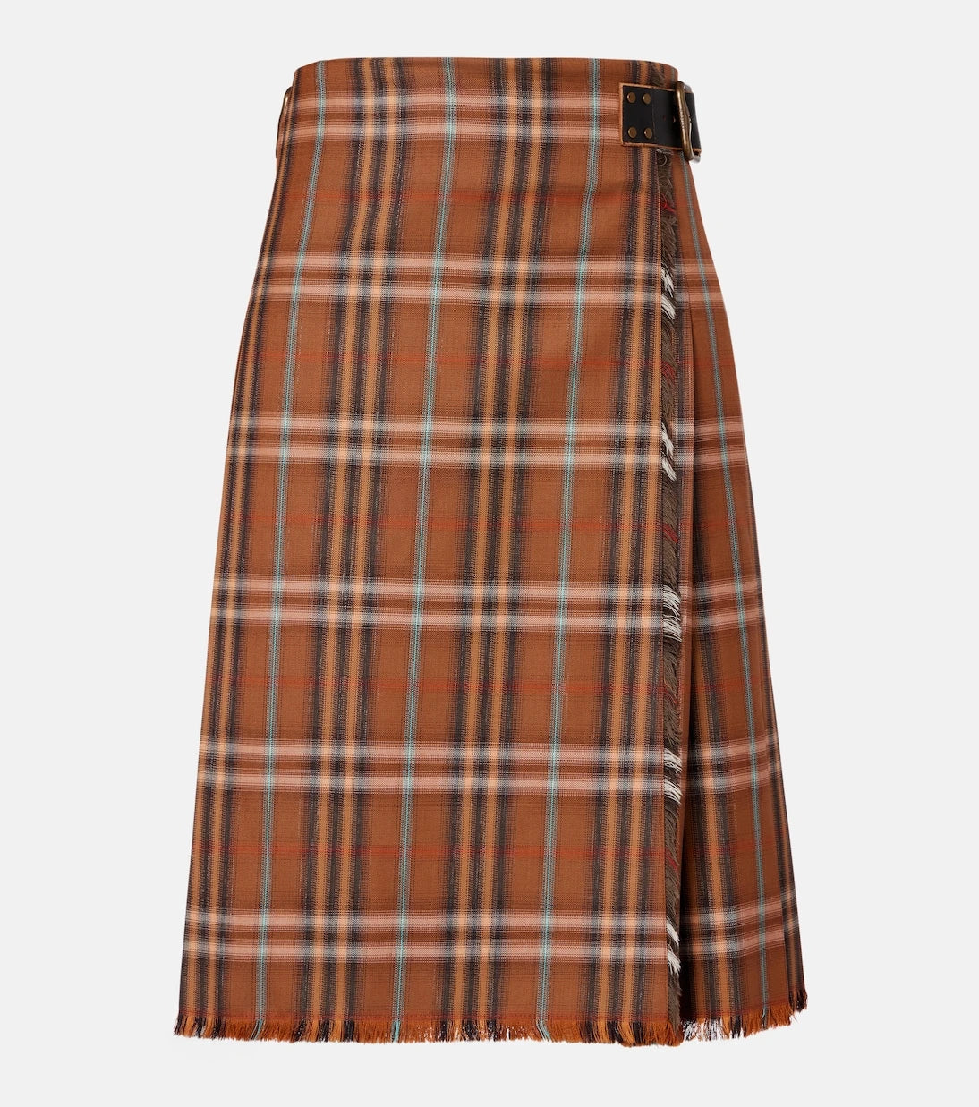 Burberry - Burberry Check wool midi skirt