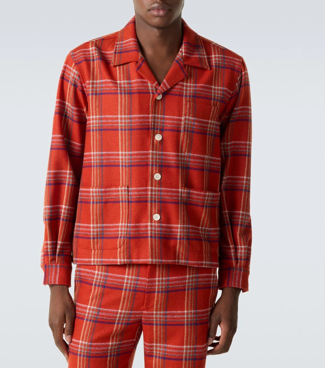 Bode - Gable plaid wool flannel overshirt