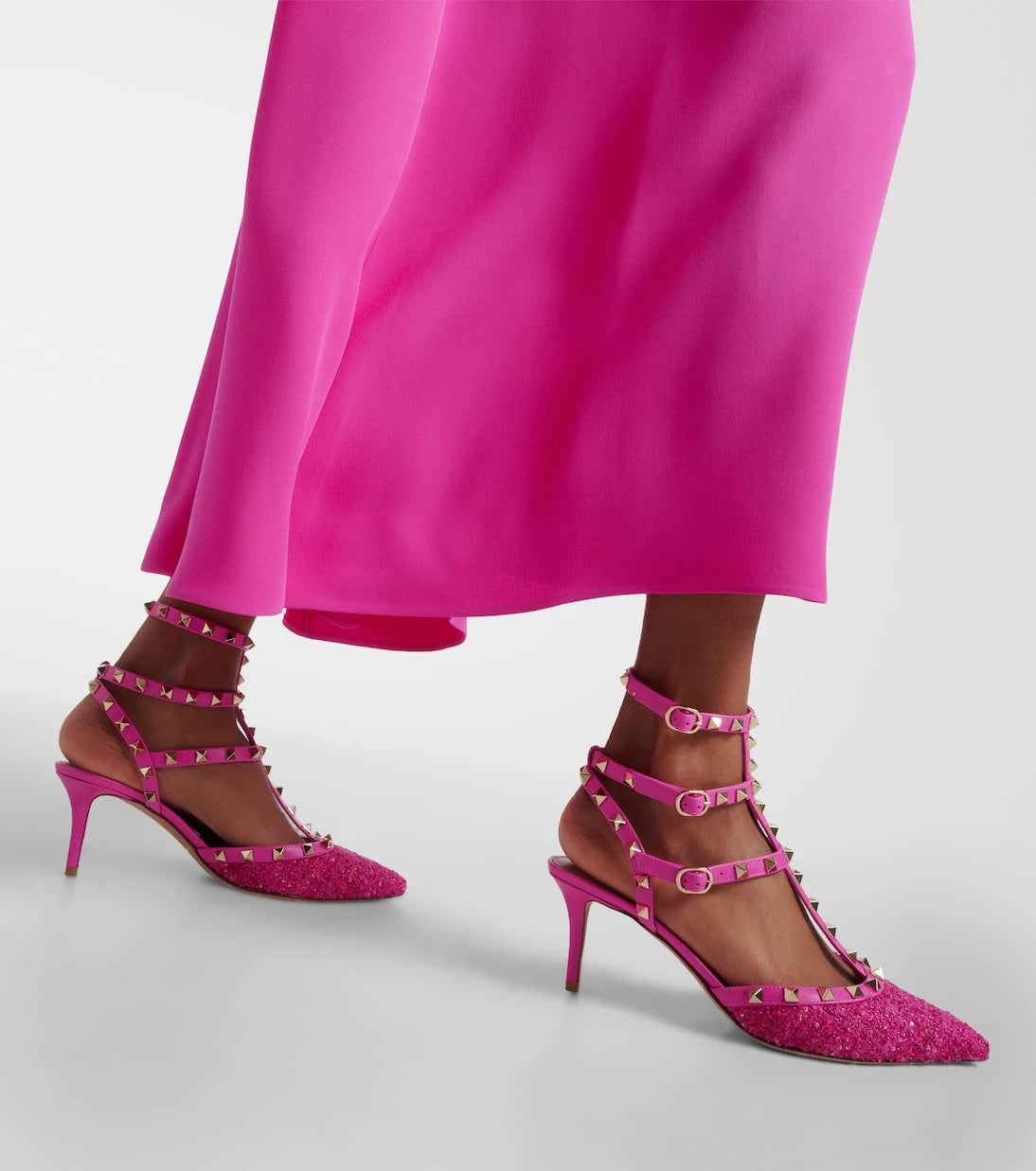 Valentino Garavani - Rockstud 65 bouclé pumps