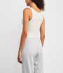 Skims Ivory Cotton Ribbed Cropped Tank Top