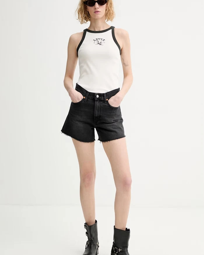 Levi's kadın denim kısa pantolon RIBCAGE A-LINE