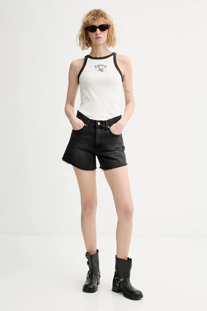 Levi's kadın denim kısa pantolon RIBCAGE A-LINE