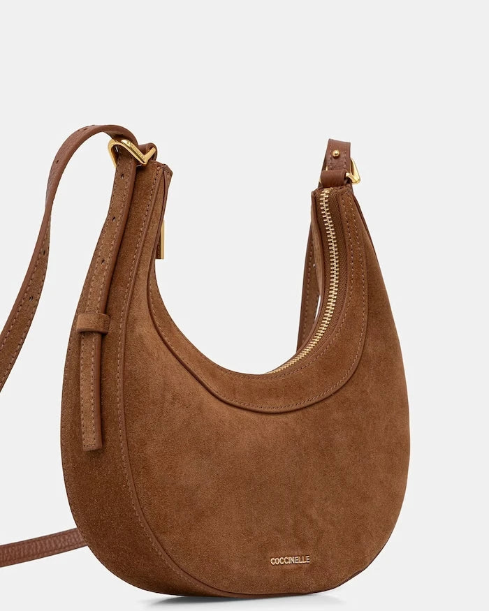 Coccinelle kadın süet crossbody çanta