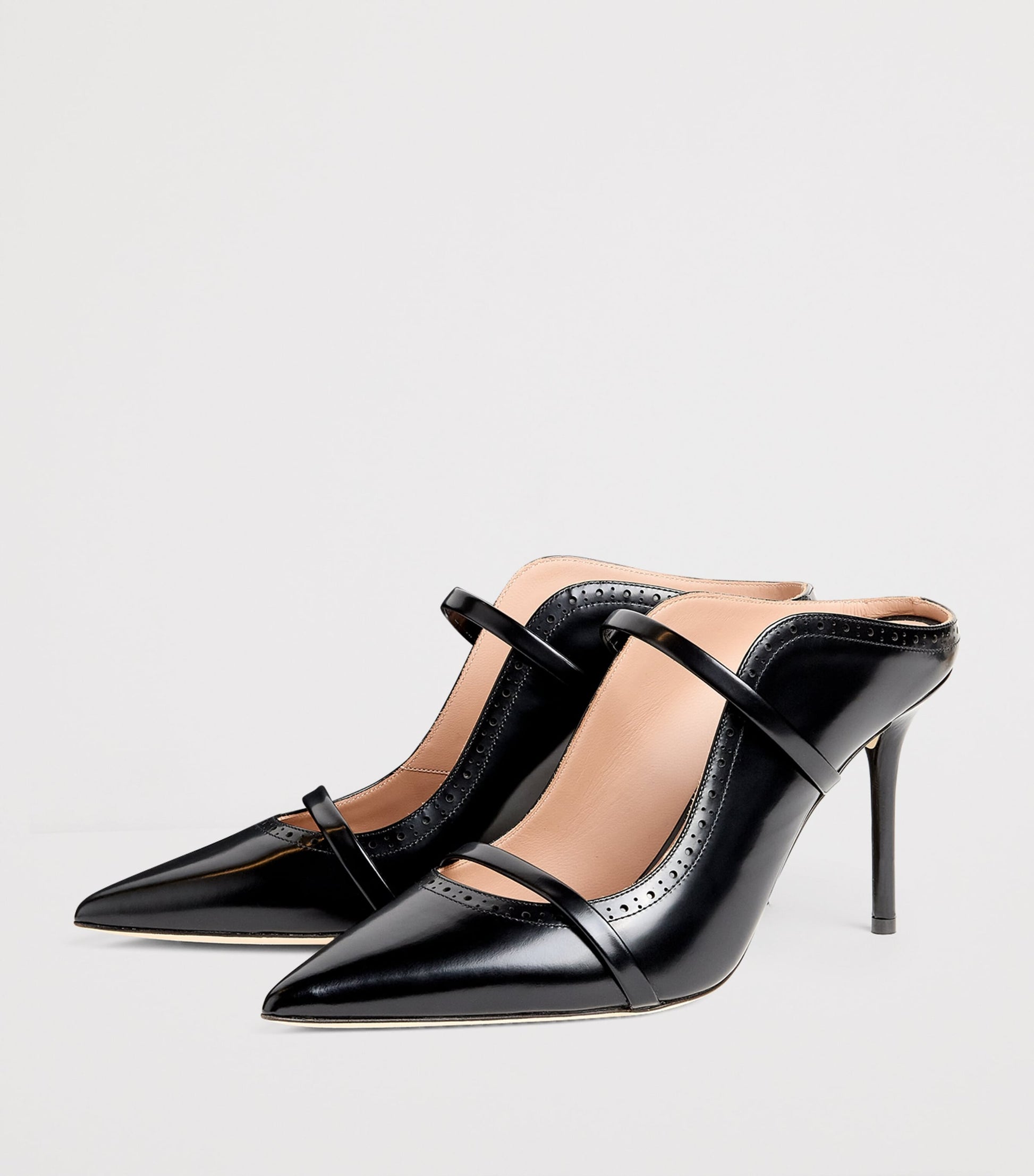 Malone Souliers Black Leather Maureen Mules 85