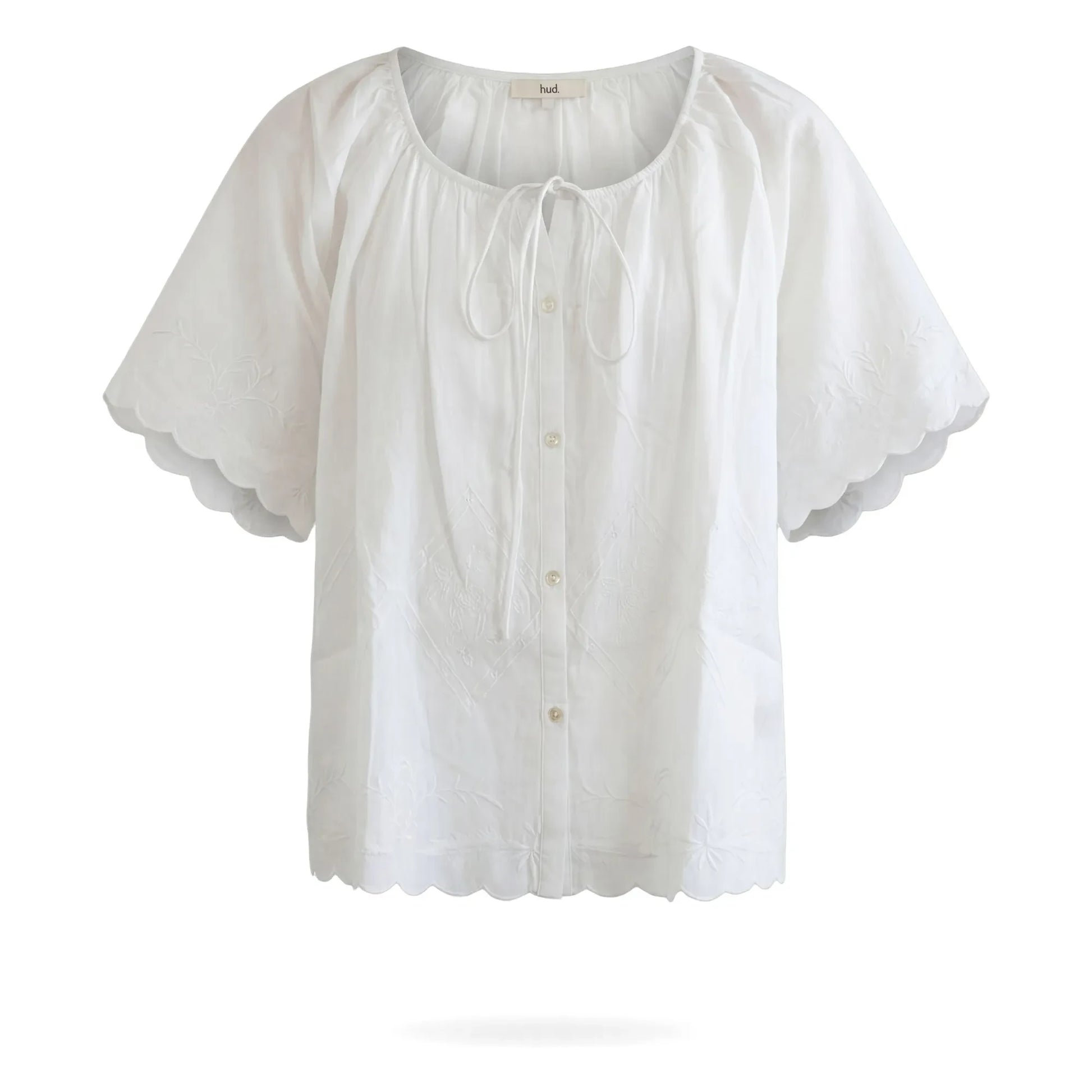Hod - Jade Embroidery Blouse | White