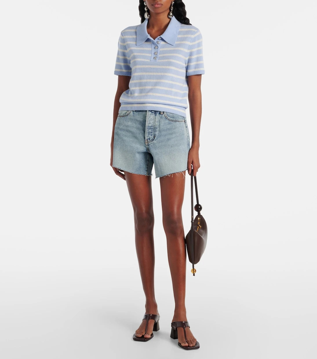 Veronica Beard - Shana striped cashmere polo sweater