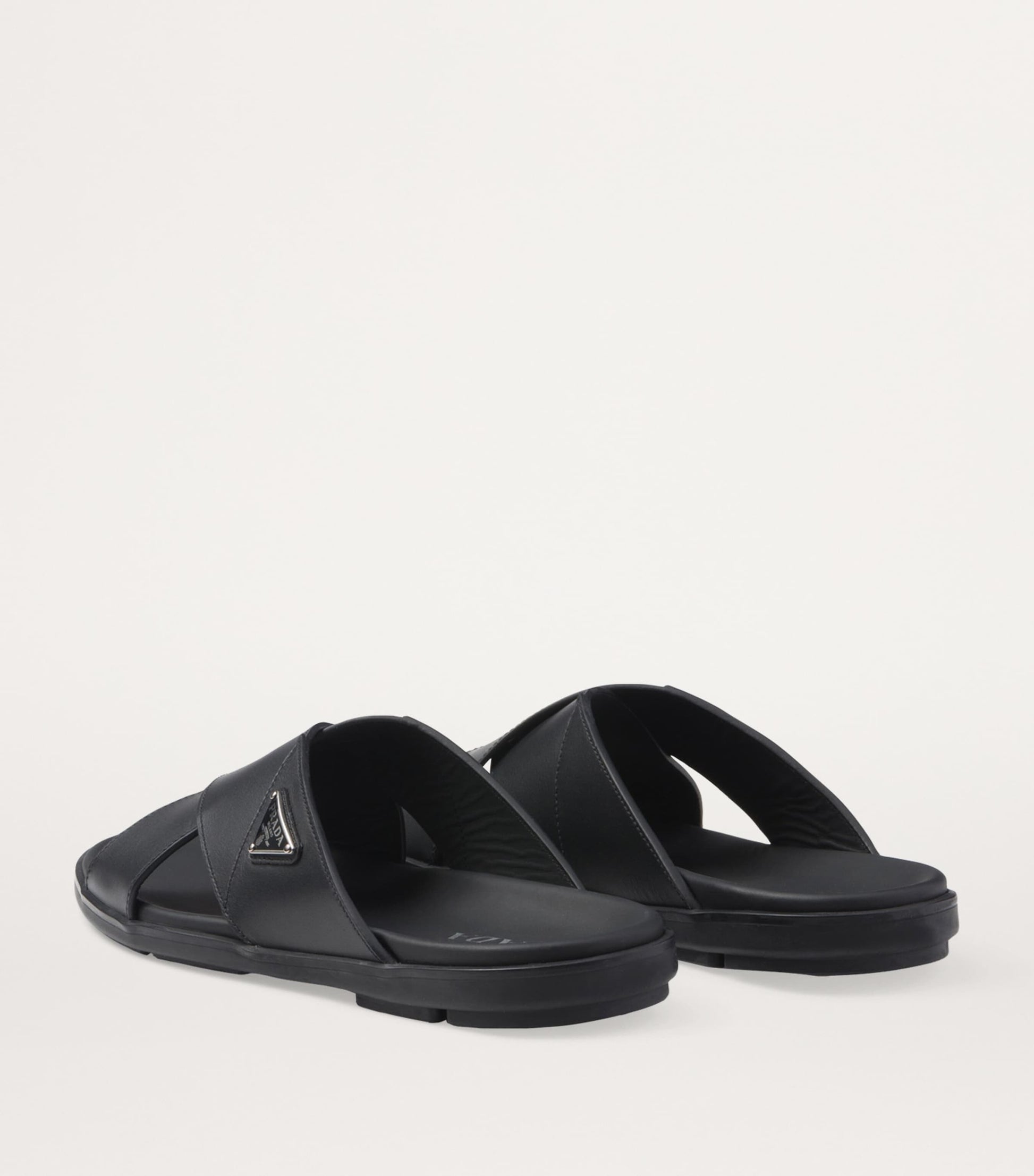 Prada Leather Crossover Sandals
