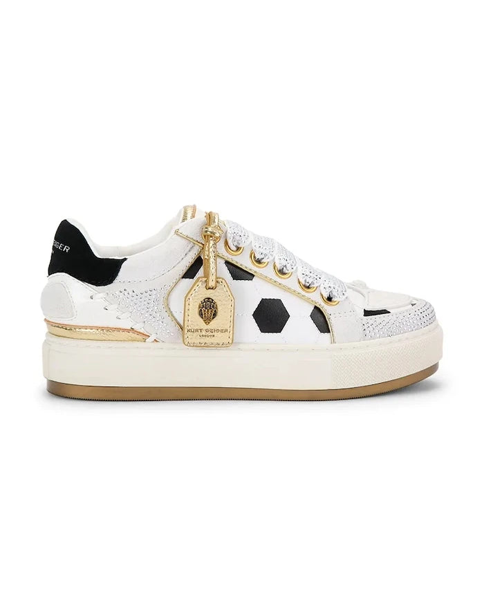 Kurt Geiger London Southbank Footy White/Blk Çocuk Deri Sneakers