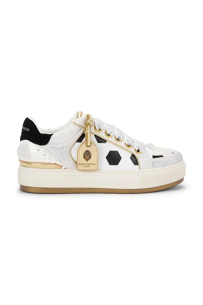 Kurt Geiger London Southbank Footy White/Blk Çocuk Deri Sneakers