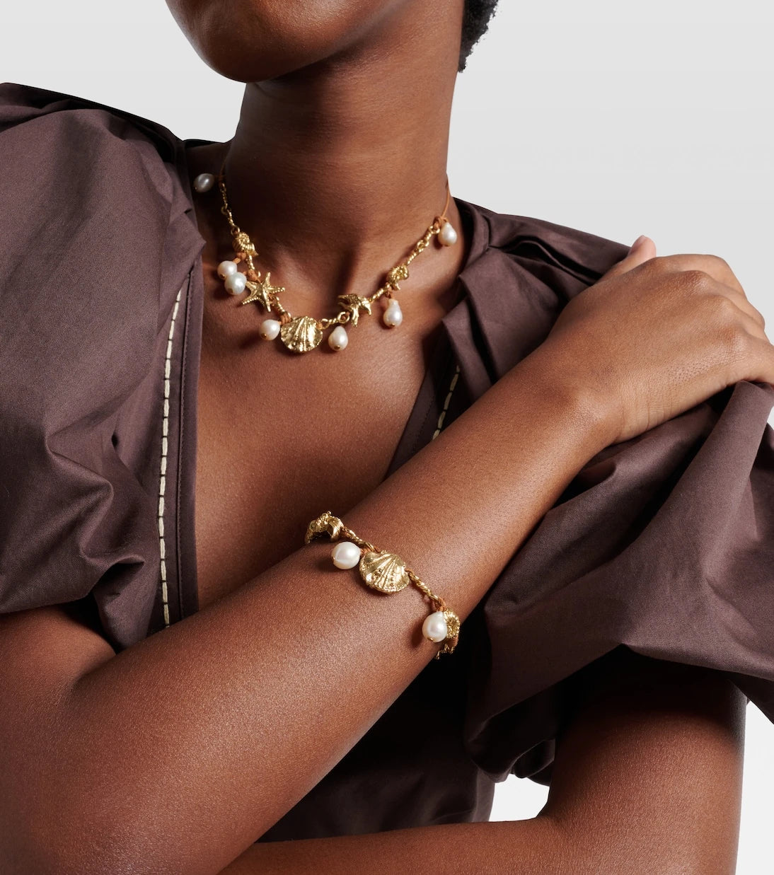 Alémais - Faux pearl embellished charm bracelet