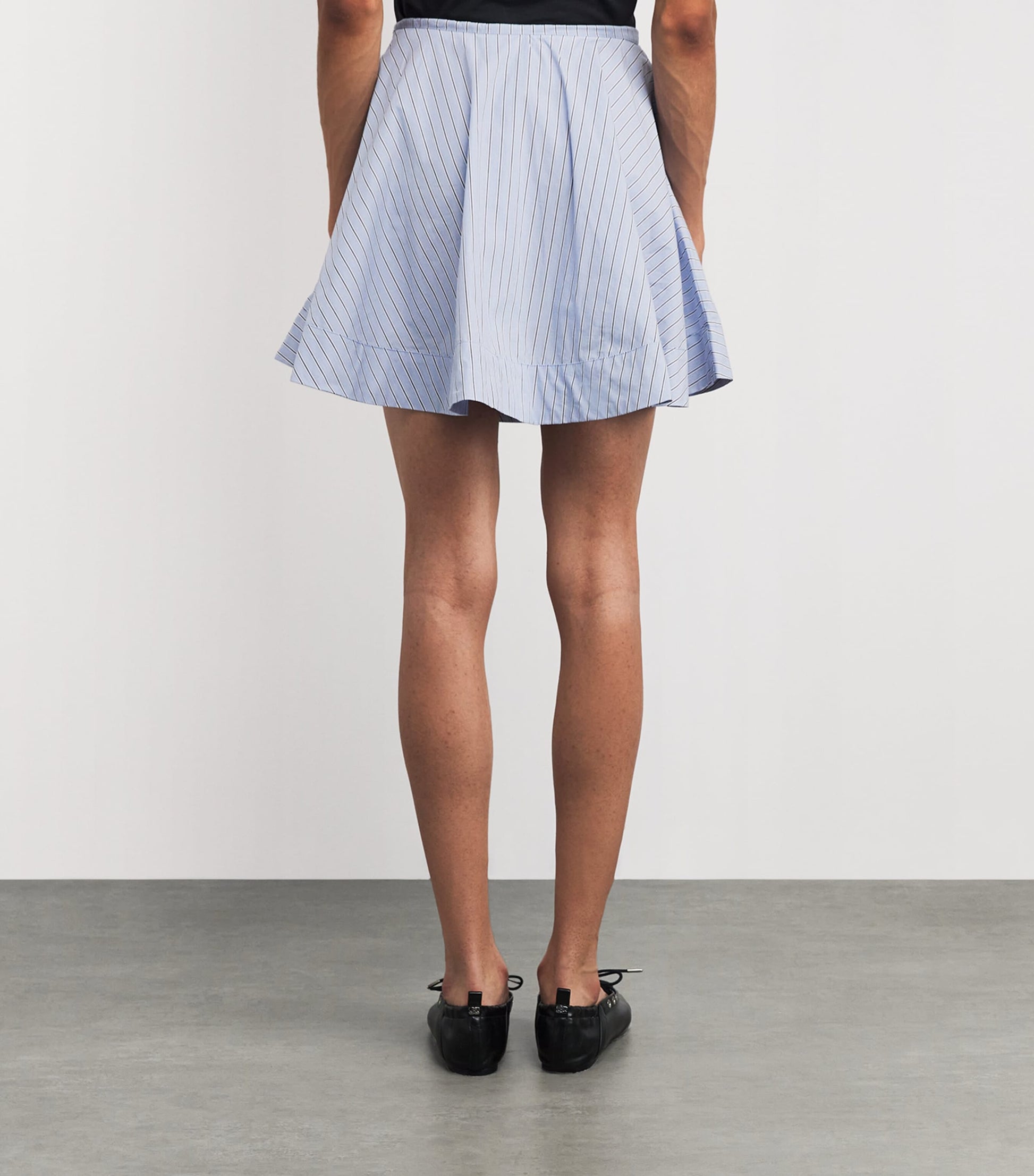 Blue Organic Cotton Stripe Mini Skirt