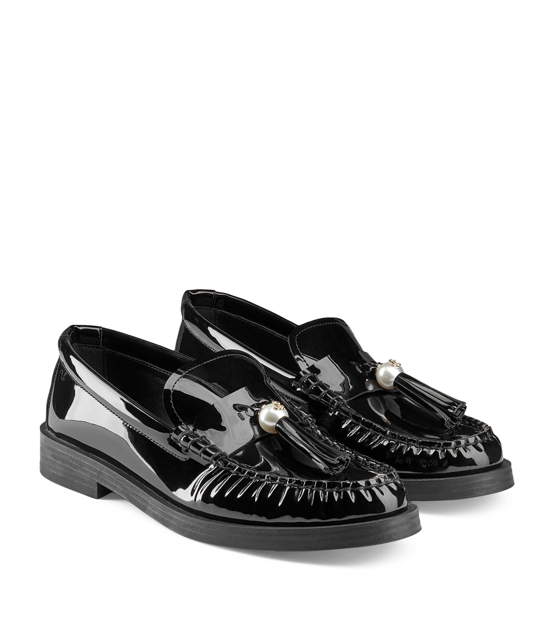 Jimmy Choo Black Patent Leather Addie Loafers
