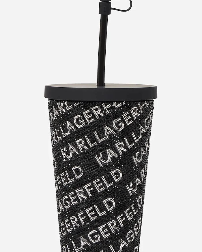 Karl Lagerfeld taşlı pipetli bardak