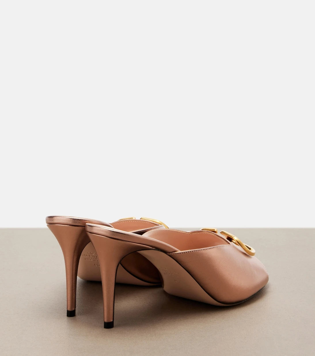 Valentino Garavani - VLogo metallic leather mules