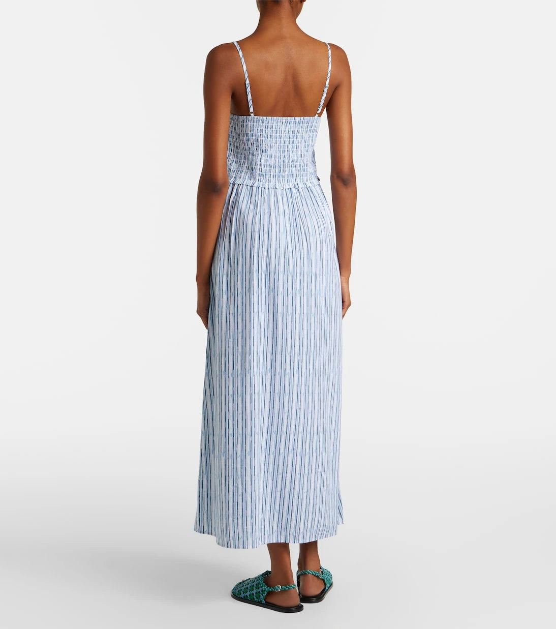 Velvet - Senara striped cotton-blend maxi dress
