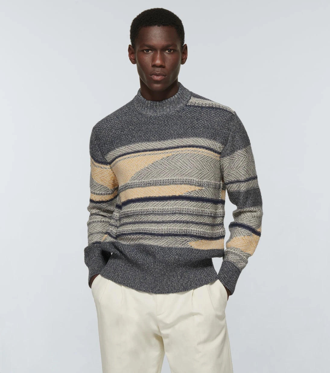 Loro Piana - Knitgame intarsia silk-blend sweater