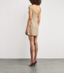 Clio Peppiatt Beige Embellished Marie Mini Dress