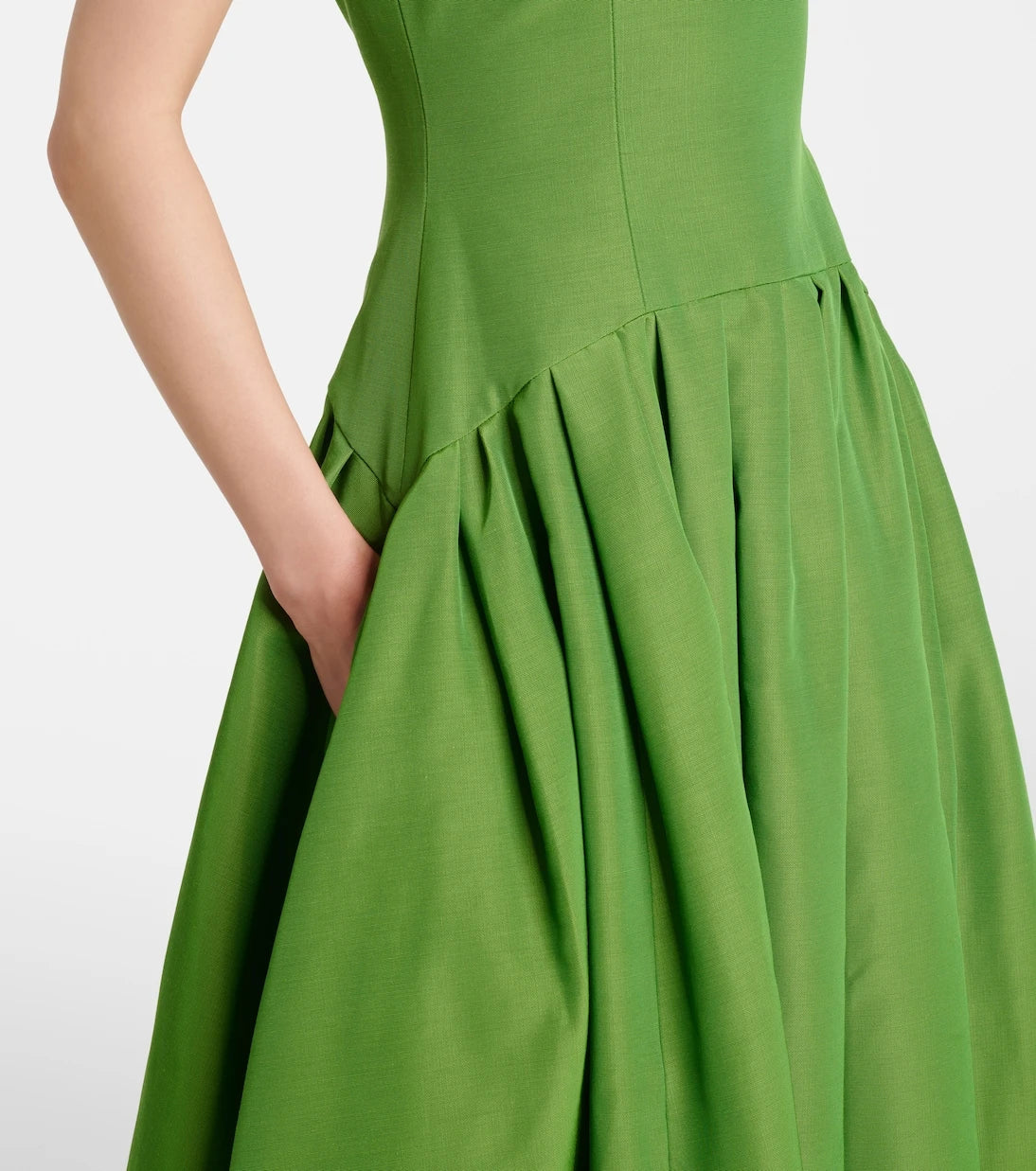 Carolina Herrera - Pleated cotton-blend maxi dress