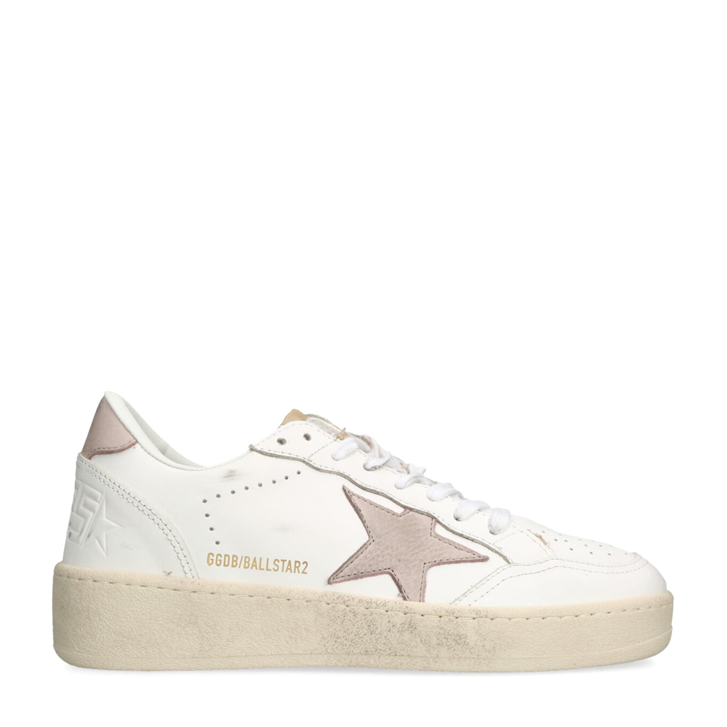 Golden Goose White Leather Ball Star Low-Top Sneakers