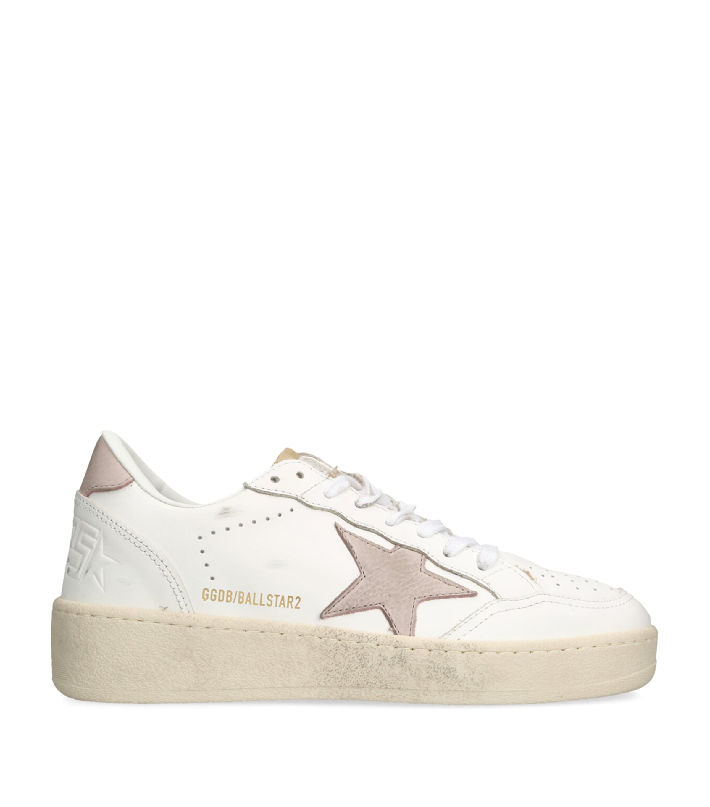 Golden Goose White Leather Ball Star Low-Top Sneakers