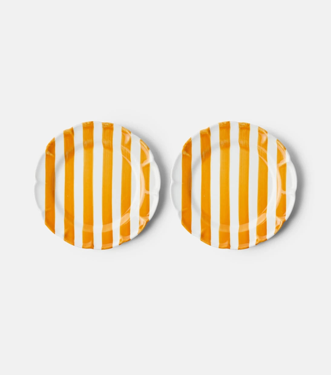 Cabana - Righe set of 2 ceramic dinner plates