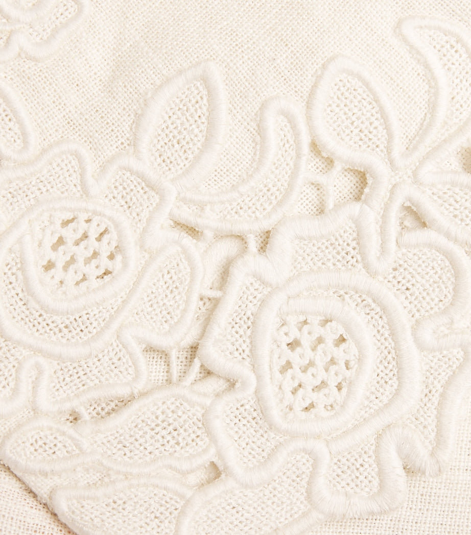 Cult Gaia Ivory Lace-Trim Suni Shorts